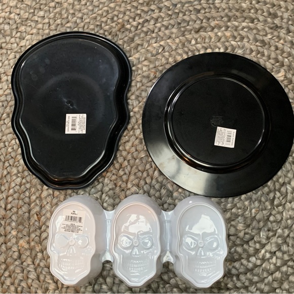 Dia de los Muertos skulls decor party serving tray plate NEW Day of the dead 3pc - Picture 7 of 9